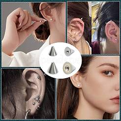 80Pcs 2 Styles 201 Stainless Steel Ear Nuts&nbsp;STAS-FS0002-22