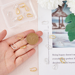 20Pcs 2 Colors Brass Micro Pave Clear Cubic Zirconia Earring Hooks&nbsp;KK-HY0002-81