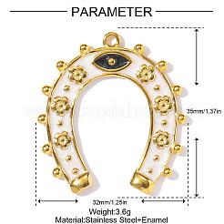 304 Stainless Steel Enamel Pendants&nbsp;STAS-OY002-34G