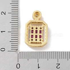 Rack Plating Brass Micro Pave Cubic Zirconia Pendants&nbsp;KK-A224-20G