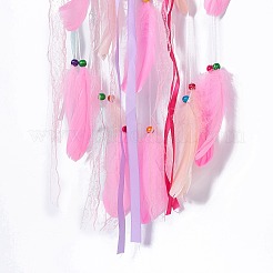 Handmade Unicorn Woven Net/Web with Feather Wall Hanging Decoration&nbsp;LS-HJEW-A001-01A
