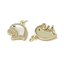 Brass Micro Pave Cubic Zirconia Pendants&nbsp;KK-G485-24C-G
