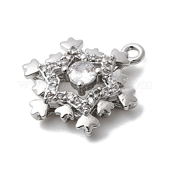 Christmas Brass Micro Pave Cubic Zirconia Pendants&nbsp;KK-L258-04P-E01