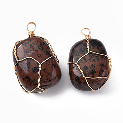 Natural Mahogany Obsidian Pendants&nbsp;G-N332-50-13