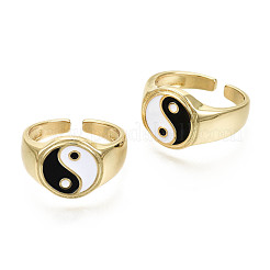 Brass Enamel Cuff Rings&nbsp;RJEW-S044-136-NF