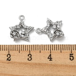 Brass Micro Pave Clear Cubic Zirconia Charms&nbsp;KK-H460-18P