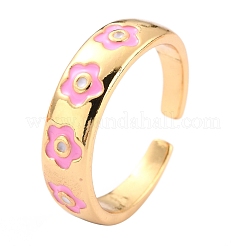 Brass Enamel Cuff Rings&nbsp;RJEW-H543-17G