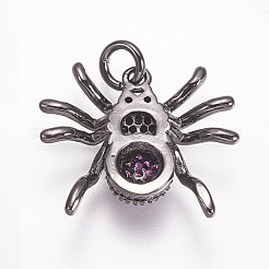 Brass Micro Pave Cubic Zirconia Pendants&nbsp;ZIRC-A009-03B