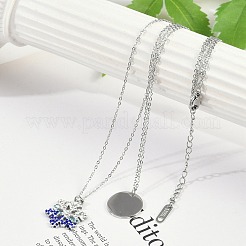 304 Stainless Steel Double Layered Necklaces&nbsp;NJEW-P320-14G-01