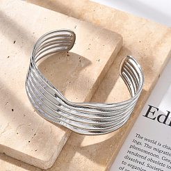 304 Stainless Steel Cuff Bangles&nbsp;BJEW-B108-13P