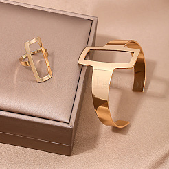 Alloy Cuff Bangles & Cuff Rings Sets for Women&nbsp;FS-WG57D0F-02