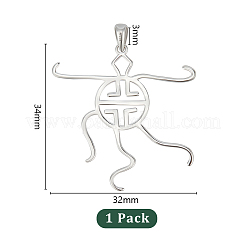 1Pc Rhodium Plated 925 Sterling Silver 5 Prongs Pendant Blank Cabochon Settings&nbsp;FIND-GO0001-75