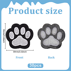 30Pcs Paw Print Embroidered Cloth Patch&nbsp;PATC-MA0001-59