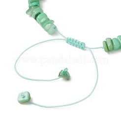 Adjustable Natural Freshwater Shell & Dyed Synthetic Turquoise Beads Braided Bead Bracelets for Women&nbsp;BJEW-JB13105-02