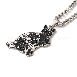 201 Stainless Steel Enamel Pendant Necklaces&nbsp;NJEW-P293-03P