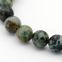 Mixed Size Natural African Turquoise(Jasper) Round Bead Strands&nbsp;TURQ-X0003
