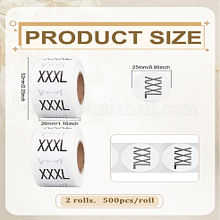 2 Rolls Paper Self-Adhesive Clothing Size Labels Sticker Rolls&nbsp;DIY-LP0005-32G