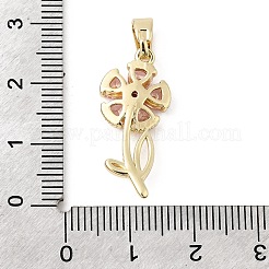 Brass Micro Pave Cubic Zirconia Pendants&nbsp;KK-C141-07G