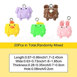 20Pcs Animal Series Opaque Resin Pendants&nbsp;CRES-YW0002-52