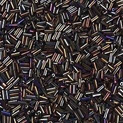 Metallic Colours Glass Bugle Beads&nbsp;SEED-N005-001-D03