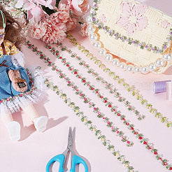 6 Yards 6 Colors Polyester Flower Lace Trim Ribbon&nbsp;OCOR-GA0002-25