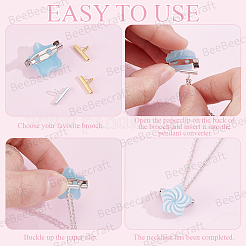 4Pcs 2 Colors 925 Sterling Silver Pin to Pendant Converter&nbsp;STER-BBC0009-17A