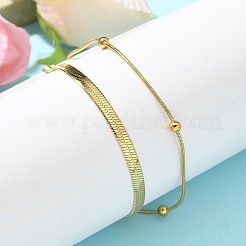 304 Stainless Steel Herringbone Chains & Snake Chain Bracelets&nbsp;LS-BJEW-U019-04G-05