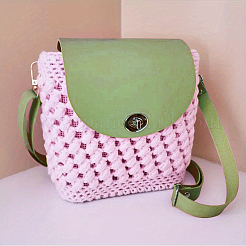 1 Set Handmade PU Leather Crochet Shoulder Bag Accessories Kits&nbsp;PURS-CL0001-37A