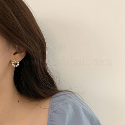 Alloy Plastic Imitation Pearl Stud Earrings&nbsp;FS-WGF8036-01