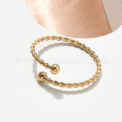 304 Stainless Steel Cuff Open Rings for Women&nbsp;RJEW-F206-01G