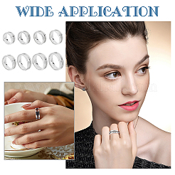 16Pcs 8 Size 201 Stainless Steel Grooved Finger Ring Settings&nbsp;STAS-UN0041-45