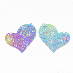 Ion Plating(IP) 201 Stainless Steel Filigree Pendants&nbsp;X-STAS-S108-76