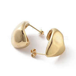 Iron Plating(IP) 304 Stainless Steel Twist Teardrop Stud Earrings&nbsp;EJEW-D095-06G