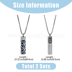 2 Sets 2 Style Stainless Steel Perfume Bottle Necklaces Set&nbsp;NJEW-FH0001-08