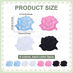 36Pcs 4 Colors Computerized Embroidery Cloth Iron On/Sew On Patches&nbsp;PATC-ME0001-11
