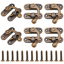 6Pcs Iron Latch Hook Hasp Horn Lock with 24Pcs Screws&nbsp;IFIN-CP0003-01AB