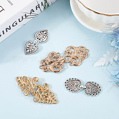 4Pcs 4 Styles Alloy Interlocking Clasps&nbsp;FIND-GF0007-16