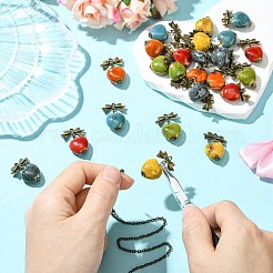 24Pcs 6 Colors Handmade Porcelain Pendants&nbsp;PALLOY-CJ00162