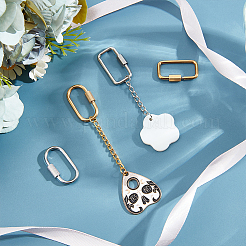 4Pcs 4 Styles Ion Plating(IP) 304 Stainless Steel Screw Carabiner Lock Charms&nbsp;STAS-UN0053-33
