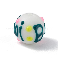 Opaque Painted Glass Beads&nbsp;LS-GLAA-B001-01F