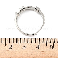 Brass Micro Pave Cubic Zirconia Rotating Finger Rings for Women&nbsp;RJEW-C132-04P