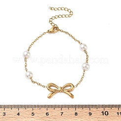 304 Stainless Steel Bowknnot Link Bracelets&nbsp;SA-CBA5F76-07G
