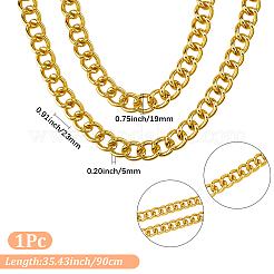 1Pc 19MM Aluminum Alloy Cuban Link Chain Necklaces&nbsp;NJEW-SP0001-20B