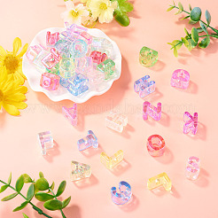 52Pcs 26 Styles UV Plating Transparent Acrylic European Beads&nbsp;OACR-TA0004-82