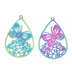 201 Stainless Steel Filigree Pendants&nbsp;STAS-TAC0004-66RC