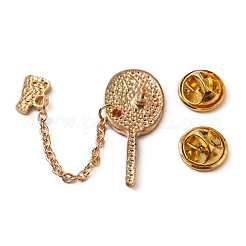 Badminton with Chain Dangle Enamel Pin&nbsp;JEWB-TAC0006-32