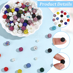 Round Pave Disco Ball & ABS Plastic Imitation Pearl Beads Beads&nbsp;DIY-PA0001-63