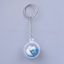Shell and Sequins Plastic Ball Keychain&nbsp;KEYC-JKC00201