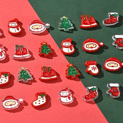 24Pcs 12 Styles Christmas Decorations Theme Opaque Acrylic Bead with Enamel&nbsp;FIND-FS0002-66