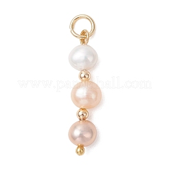Natural Cultured Freshwater Pearl Two Sides Polished Pendants&nbsp;PALLOY-JF05094